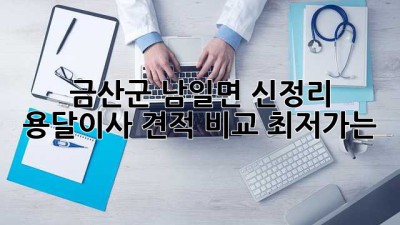 금산군 남일면 신정리 용달이사 견적 비교, 최저가는?