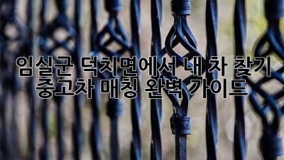 임실군 덕치면에서 내 차 찾기! 🚗 중고차 매칭 완벽 가이드